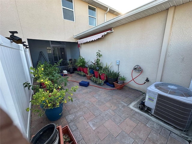 view of patio / terrace with central air condition unit