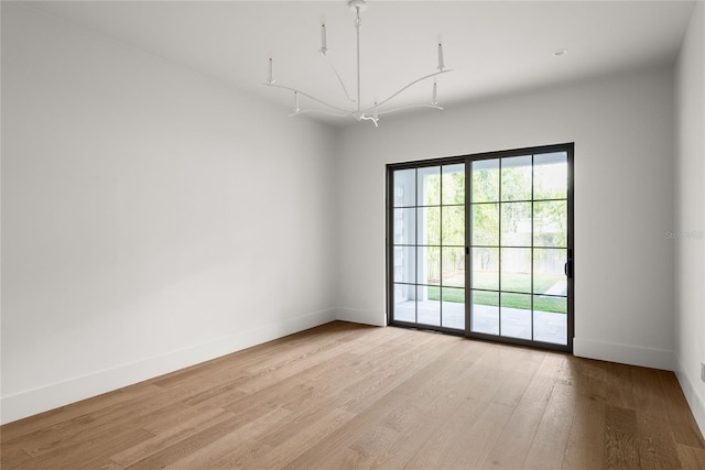 empty room featuring light hardwood / wood-style floors