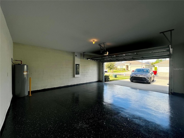 garage with water heater