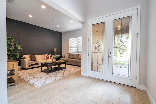 doorway to outside with french doors