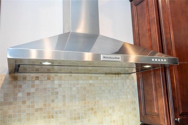 details with wall chimney exhaust hood