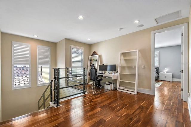 office featuring dark hardwood / wood-style flooring