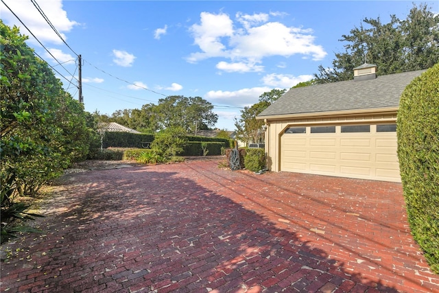 view of garage