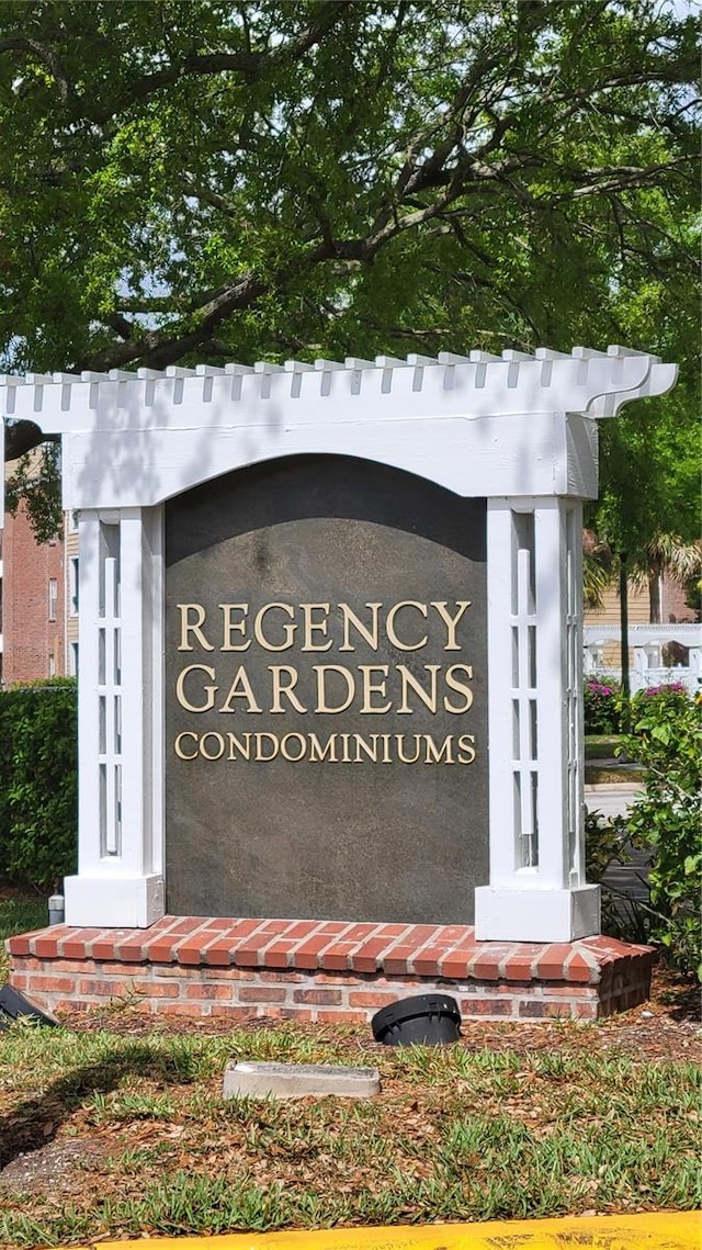 view of community sign