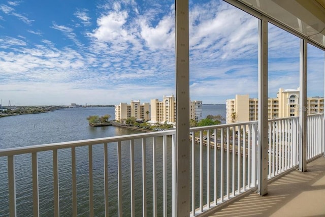 exterior space featuring a water view