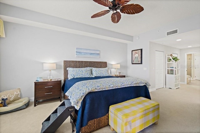 134 Starboard Ln Unit 705, Merritt Island, FL 32953 - bedroom with carpet, baseboards, and a ceiling fan
