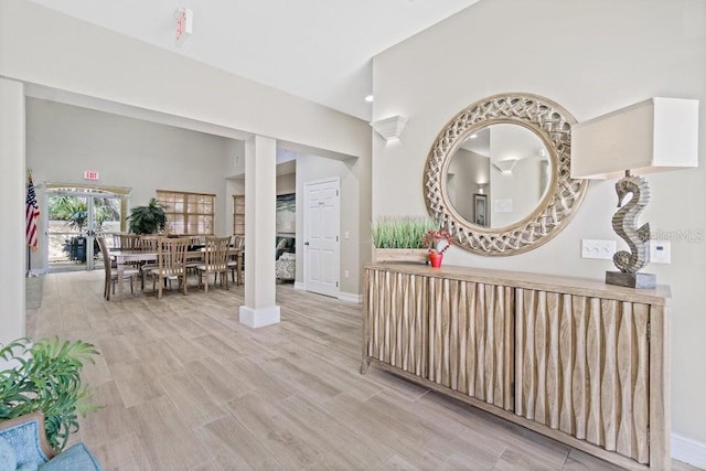 hallway featuring light hardwood / wood-style floors