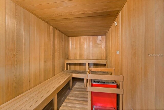 134 Starboard Ln Unit 705, Merritt Island, FL 32953 - sauna with wooden walls and wooden ceiling