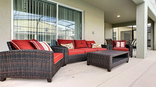 view of patio featuring an outdoor hangout area