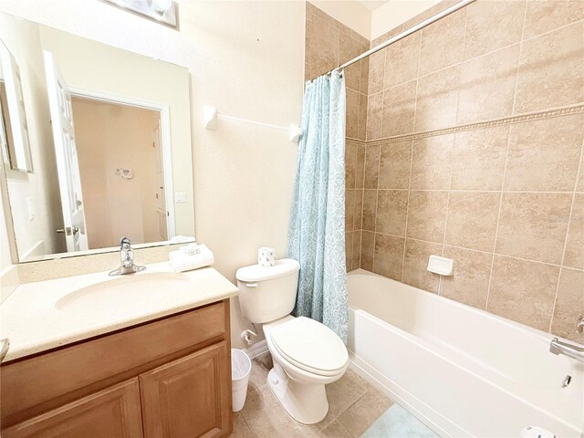 2856 Oakwater Dr Unit 2856, Kissimmee, FL 34747 - bathroom with shower / tub combo, toilet, vanity, and tile patterned flooring
