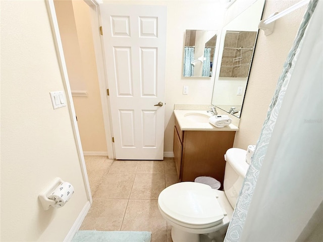 bathroom with tile patterned floors, vanity, and toilet