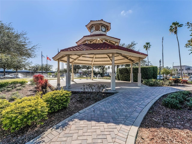 view of community with a gazebo