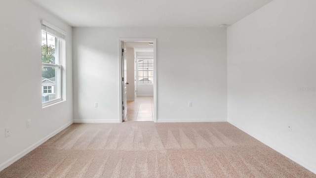 carpeted empty room featuring plenty of natural light