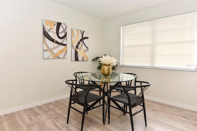 dining room with light hardwood / wood-style floors