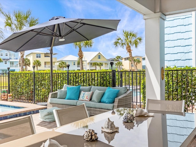 view of patio featuring outdoor lounge area