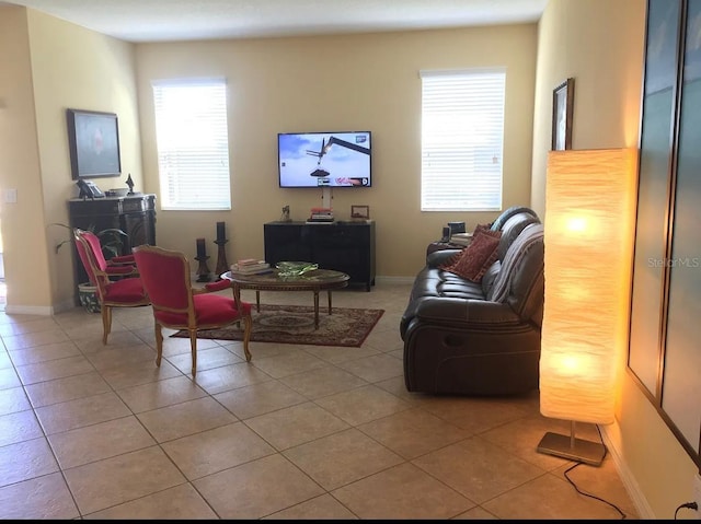 view of tiled living room