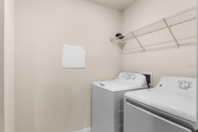 laundry room with washing machine and clothes dryer