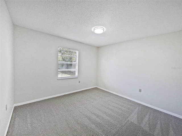 empty room featuring carpet flooring and a textured ceiling