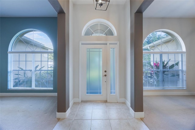 view of carpeted entryway