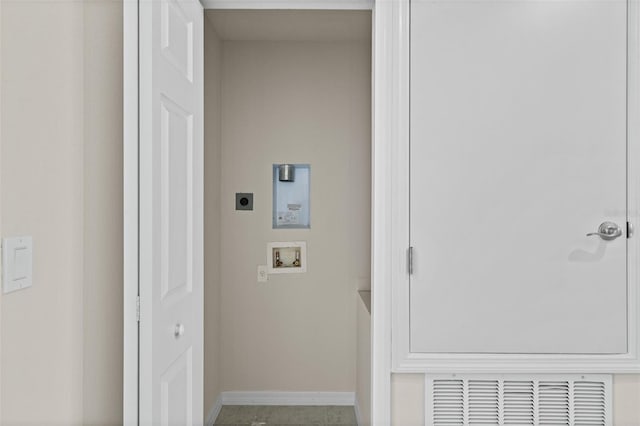 laundry room with hookup for a washing machine and hookup for an electric dryer