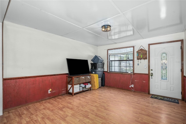 foyer entrance with wood-type flooring