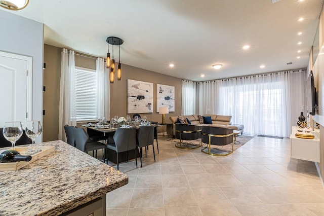 view of tiled living room