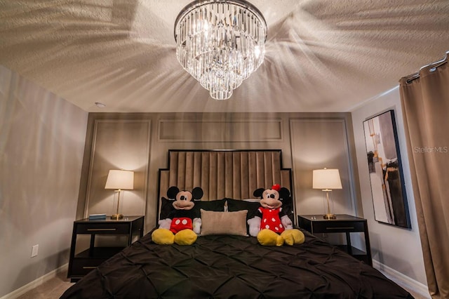 bedroom featuring a textured ceiling