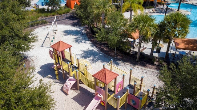 7400 Oakmoss Loop, Davenport, FL 33837 - aerial view of a pool area and a park