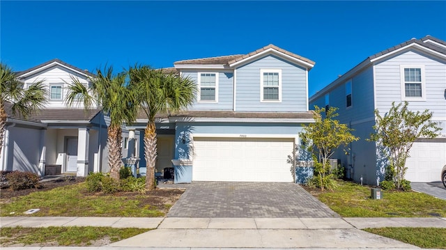 view of front of house with a garage