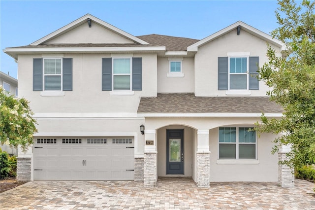 view of front of house featuring a garage