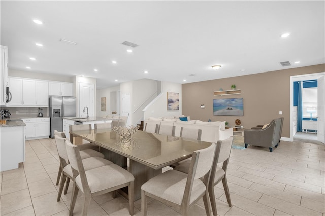 dining area with sink