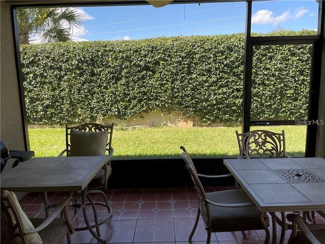 view of sunroom