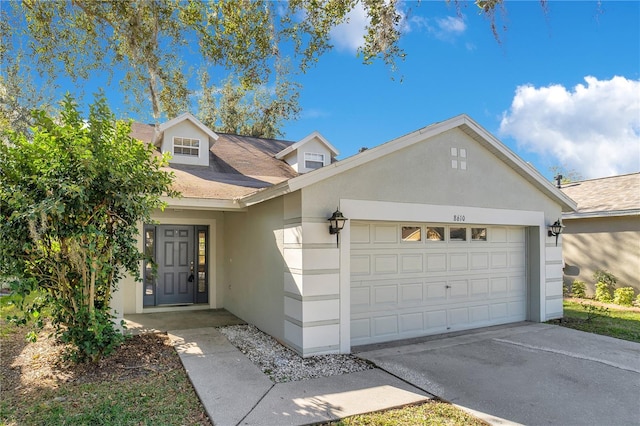 view of front of house with a garage