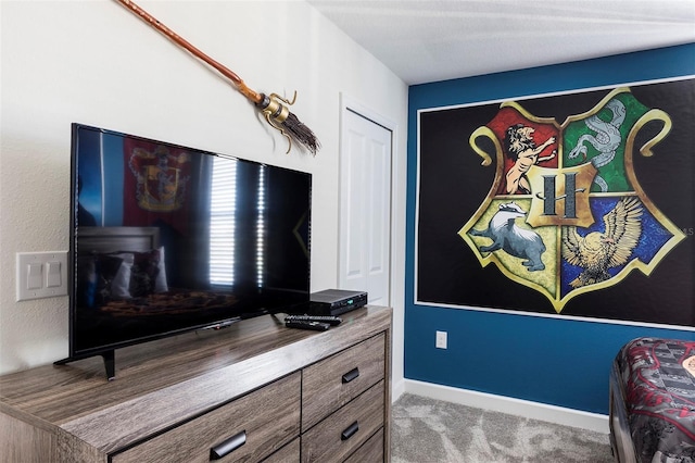 bedroom with carpet floors