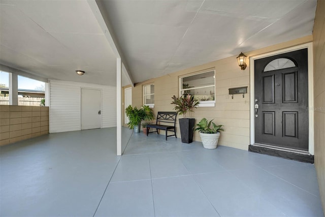 view of doorway to property