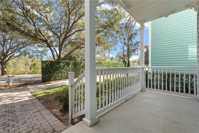 balcony featuring a porch