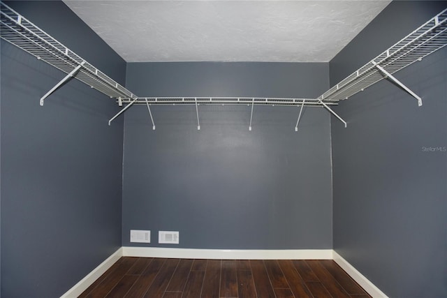 walk in closet featuring hardwood / wood-style floors