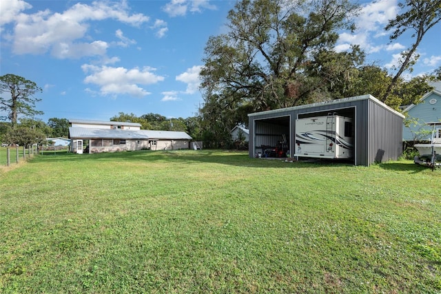 view of yard featuring a carport