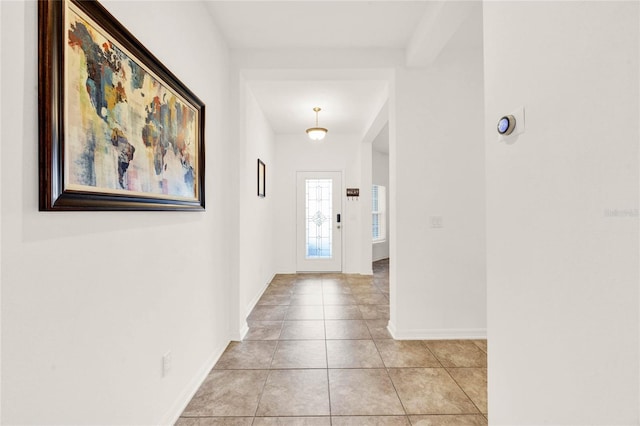 interior space with light tile patterned flooring