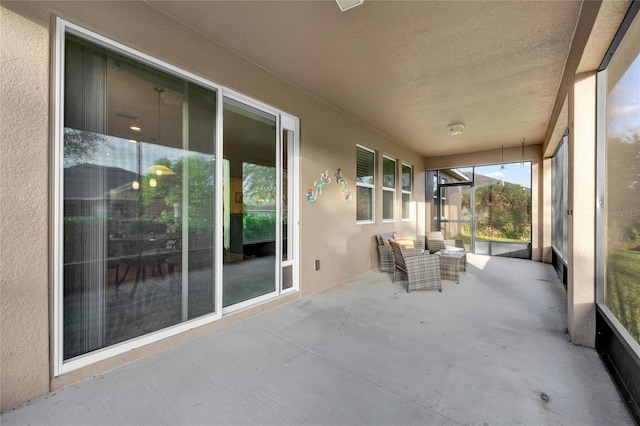 view of unfurnished sunroom