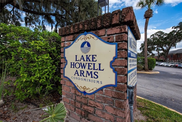 view of community sign