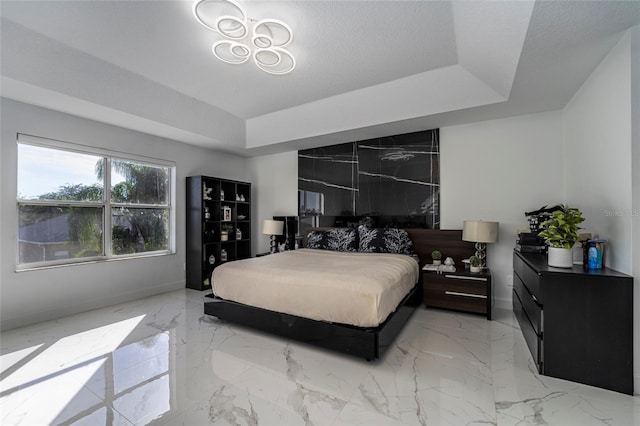 bedroom with a textured ceiling