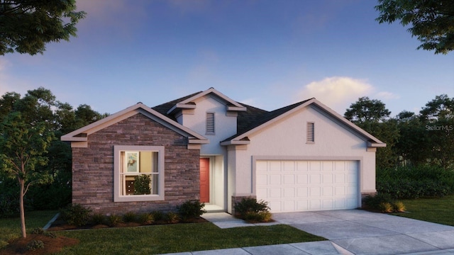 view of front of property featuring a garage