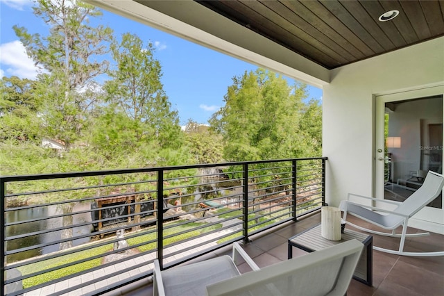 balcony with a water view