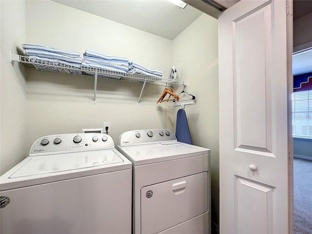 laundry area featuring washer and dryer