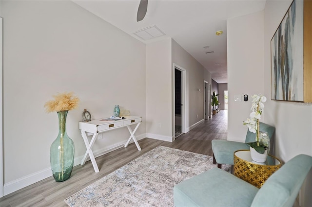 hall featuring hardwood / wood-style floors