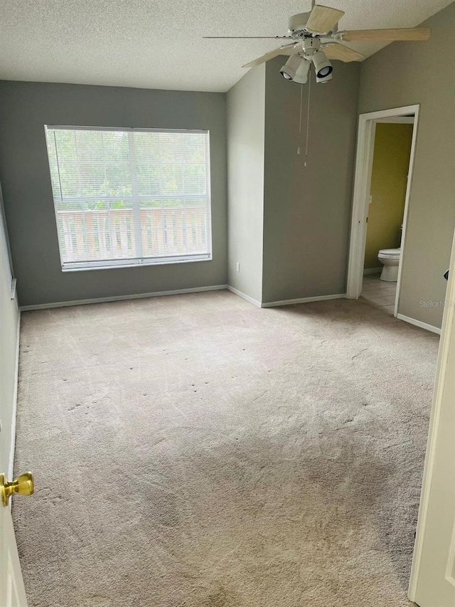 empty room featuring light colored carpet, a healthy amount of sunlight, and a textured ceiling