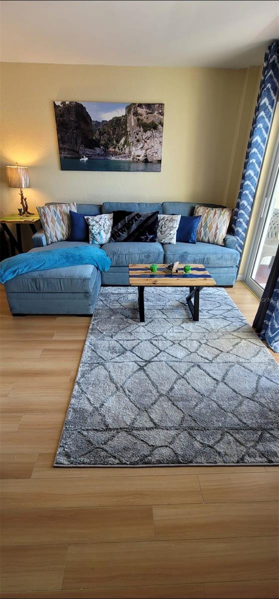 living room featuring hardwood / wood-style flooring