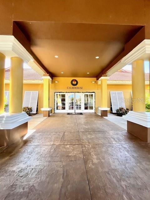 view of patio featuring french doors