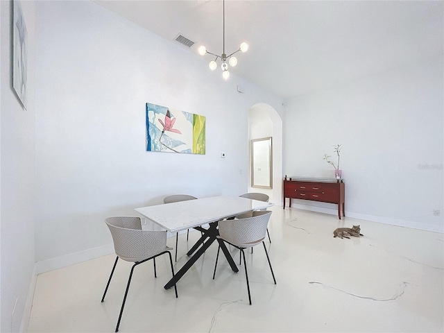 dining room featuring an inviting chandelier